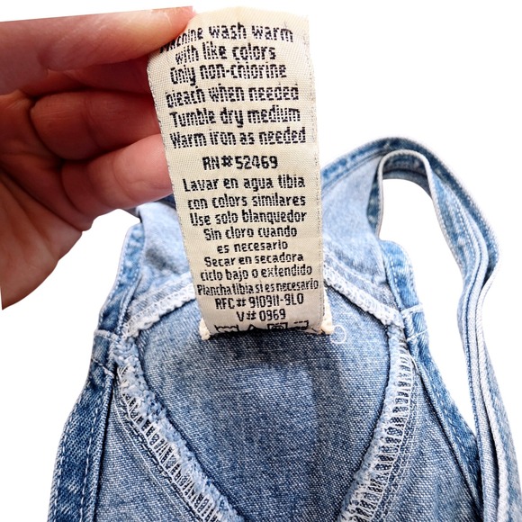 Faded Glory Kids Boys Denim Shortall Overalls Size 5 Blue Cotton Y2K Vintage - Picture 4 of 5